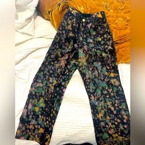 Big Bud Press Work Pants XS (4 ish, 26-27). Black/colored tie dye.